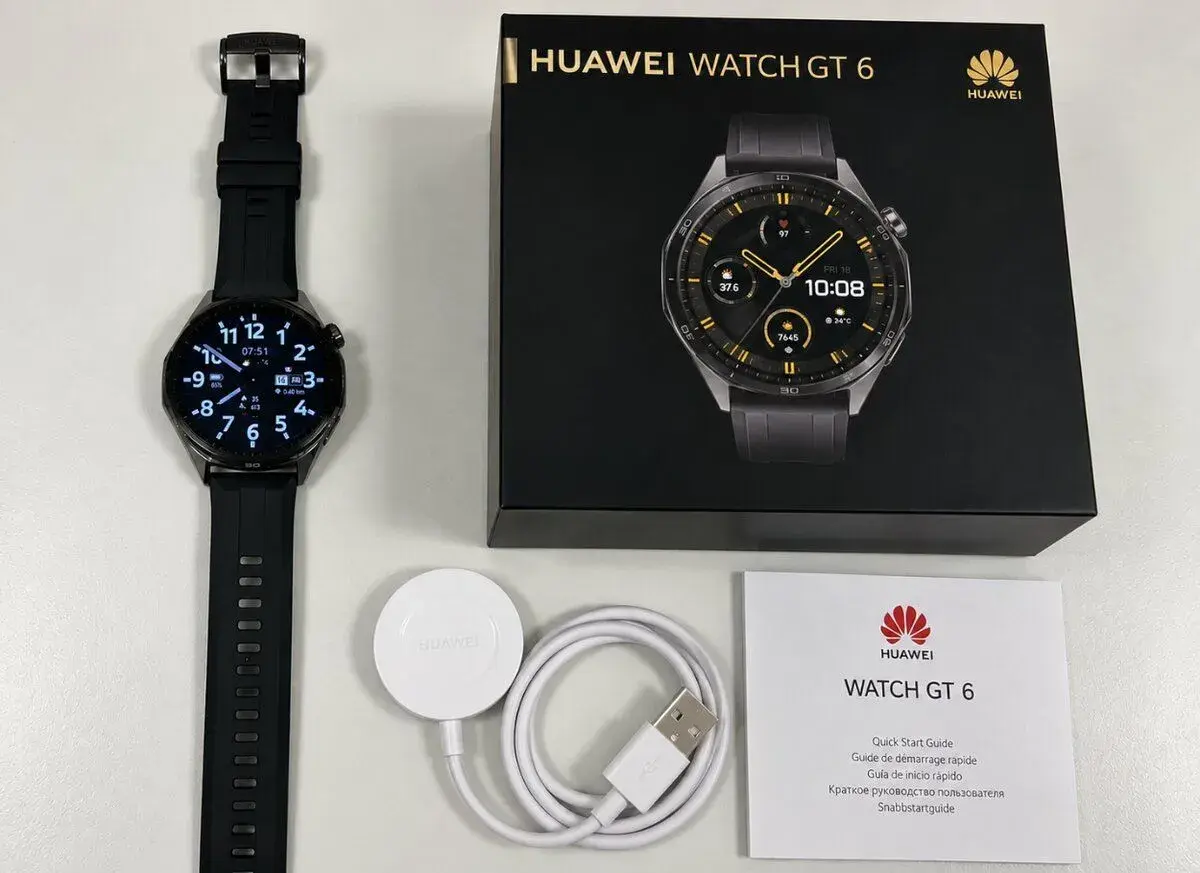 Huawei Watch GT 6 – černé, včetně nabíječky a krabice