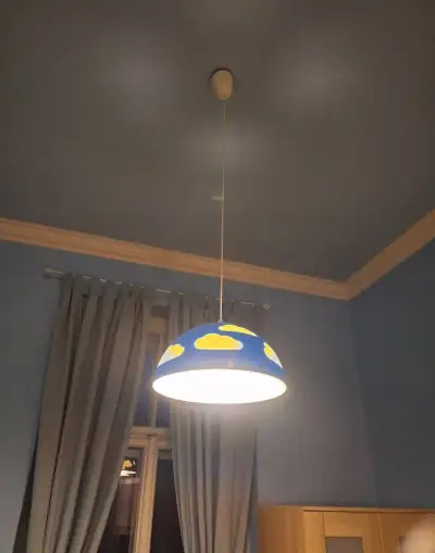 Lampa ikea visici modrá obláčky