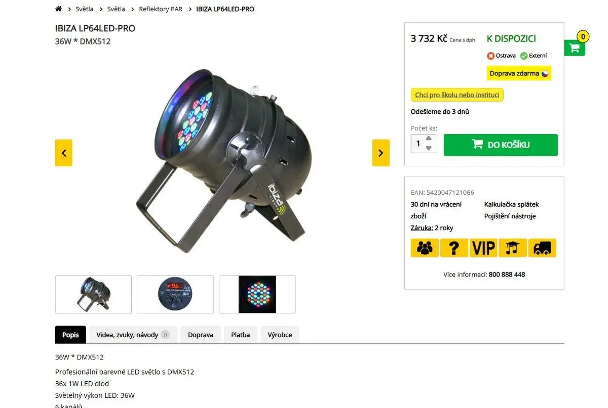 LP64LED-PRO3 Ibiza Light světlo
