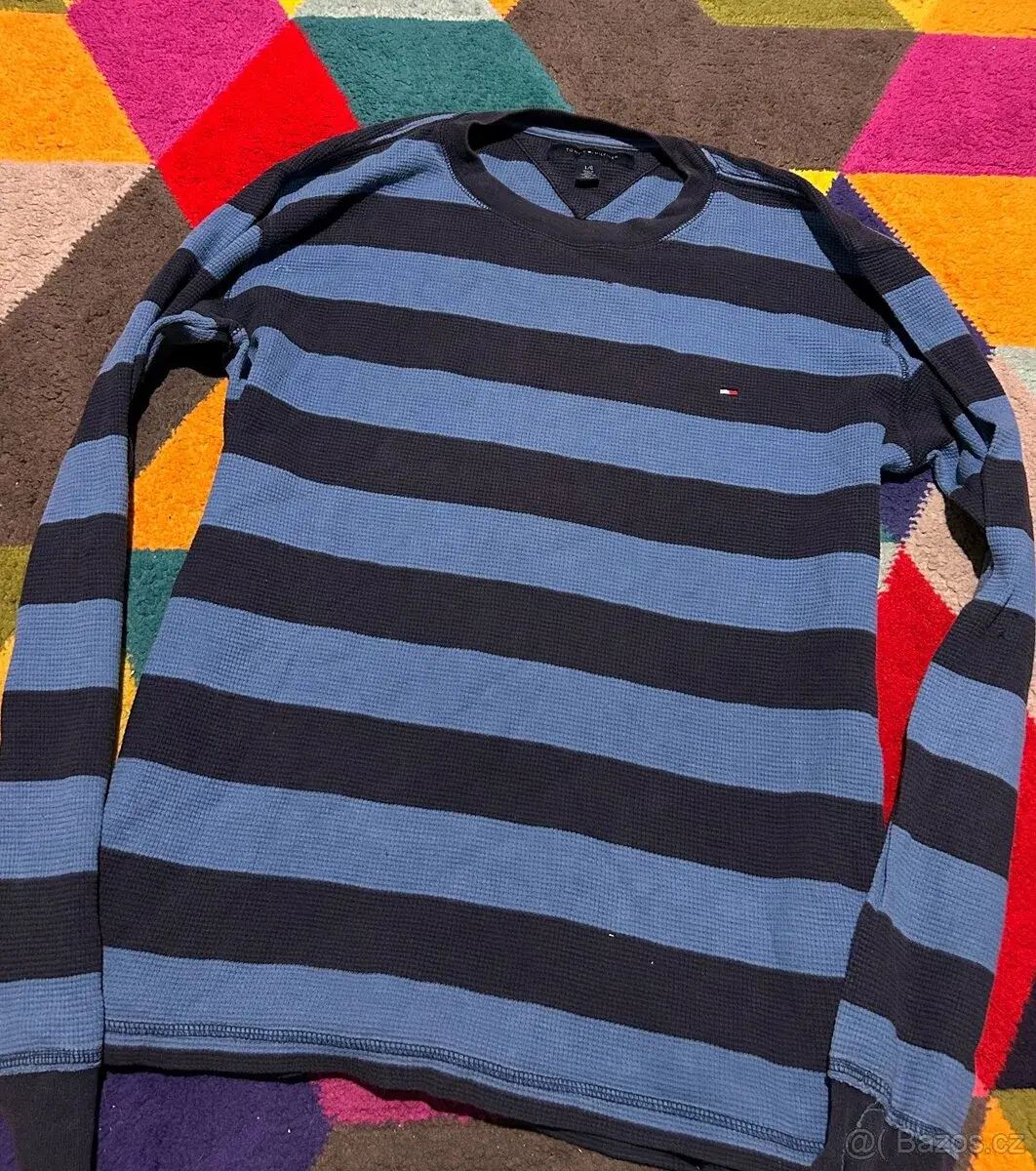 TOMMY HILFIGER BAVLNĚNÝ KRÁSNÝ PÁNSKÝ SVETR L(L-XL)