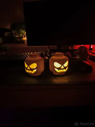 Halloweenská svítící LEGO dýně / LED lampička (3D tisk)