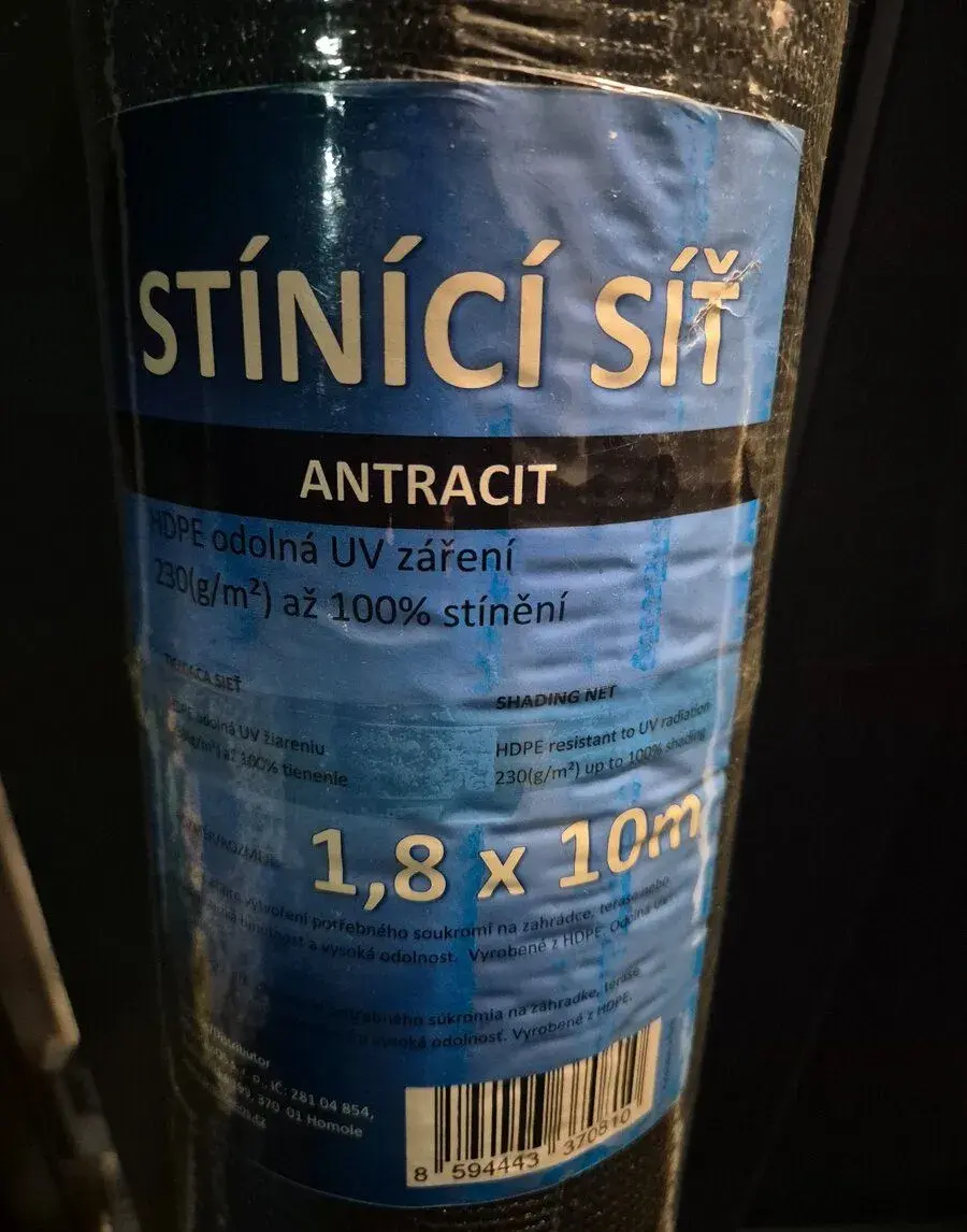 Stínící tkanina PRODOMOS 230 g/m² síť 100% antracit 1,8 x 10