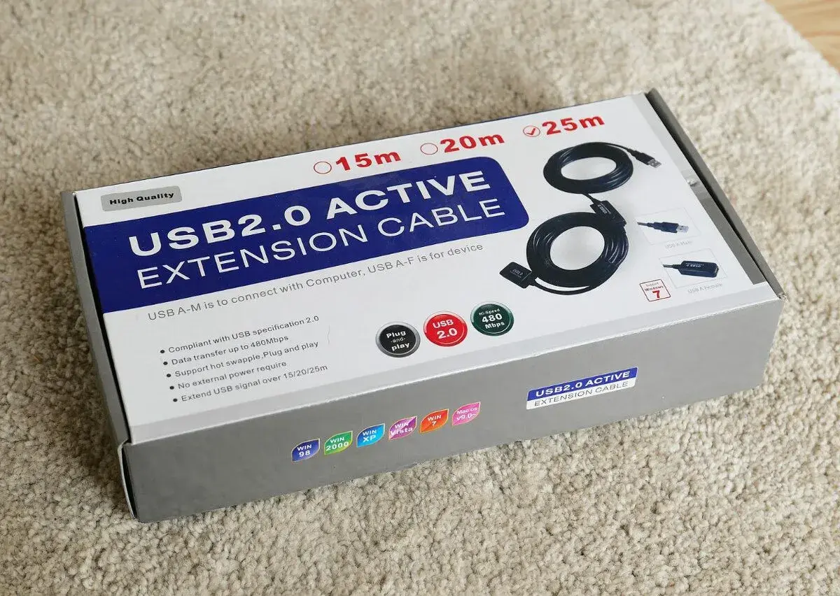 USB 2.0 repeater 25m kabel prodlužovací