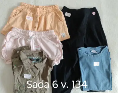 sada 6) vel. 134 kalhoty kraťasy mikina košile