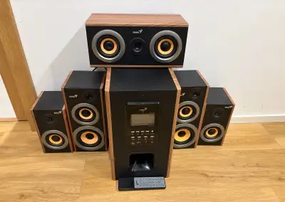 Domácí kino Genius SW-HF5.1 5200 – 5.1, dřevěné provedení