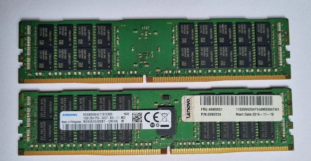 Samsung 16GB 2Rx4 PC4-2400T-RA-11 DDR4 2400MHz ECC RDIMM ser