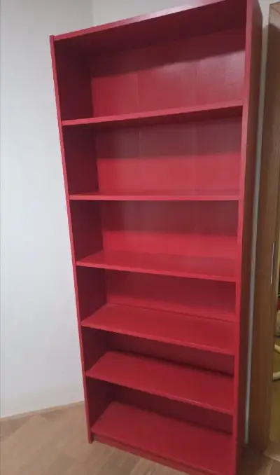 Knihovna IKEA červená, police