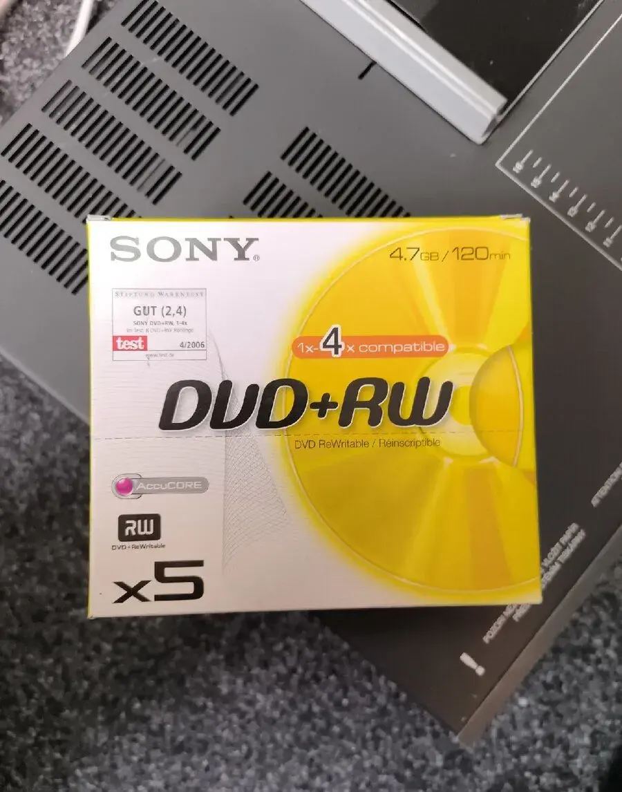 Přepisovatelná DVD+RW Sony 4.7GB (balení 5 ks) – NOVÁ