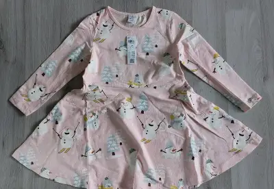 Nové šaty sněhuáci vel. 98 zn. Lindex