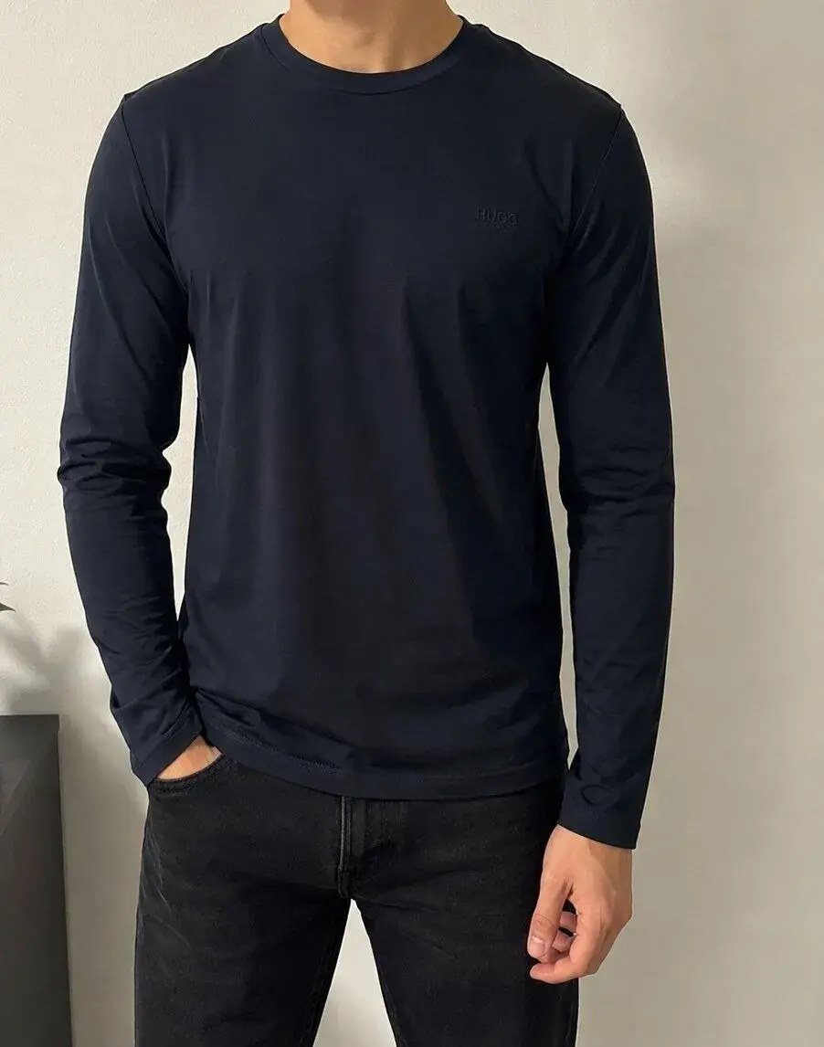 Hugo Boss (HUGO) černé tričko s dlouhým rukávem