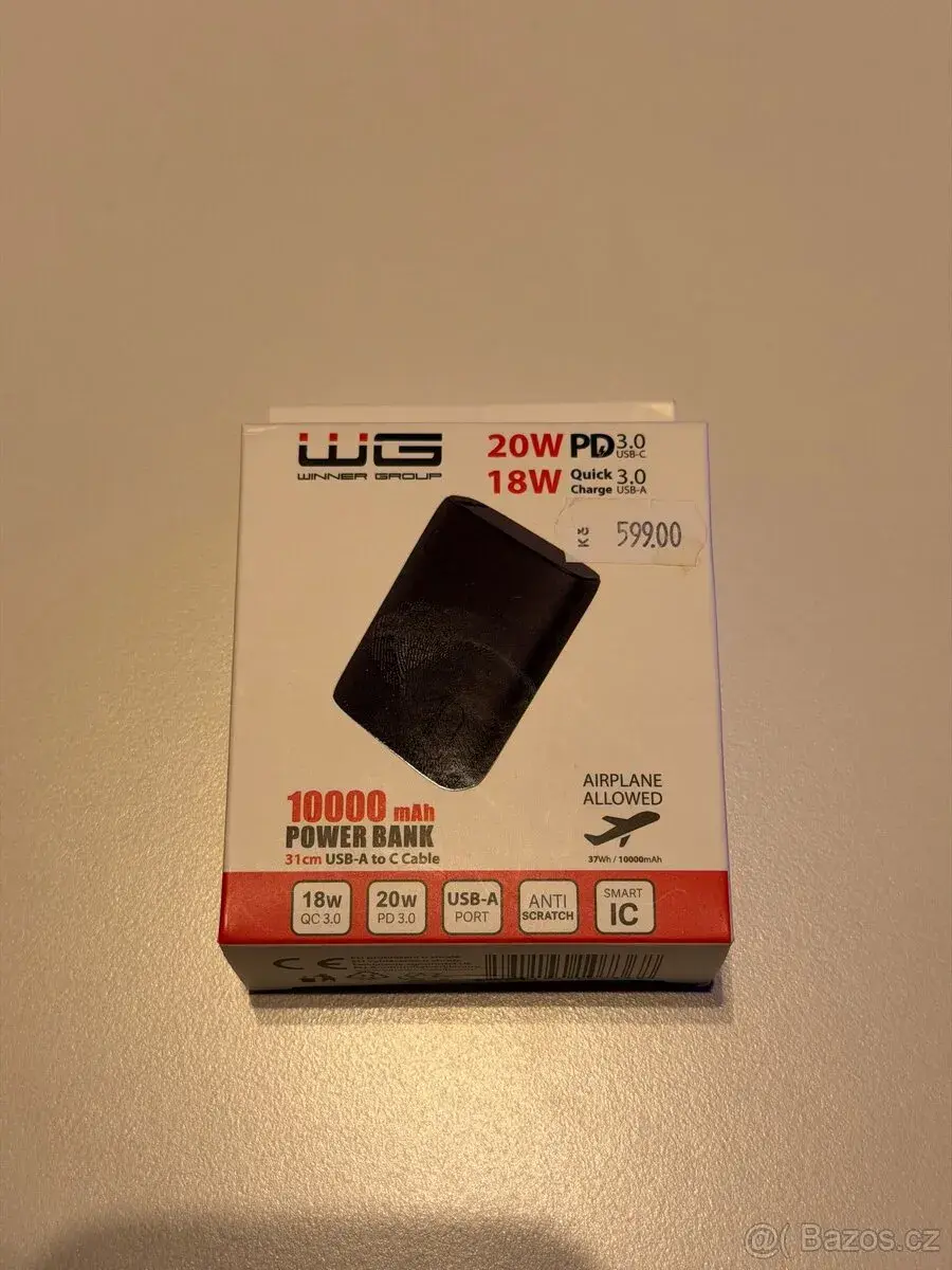 Powerbanka WG 10 000 mAh + USB-C PD 18W + QC 3.0