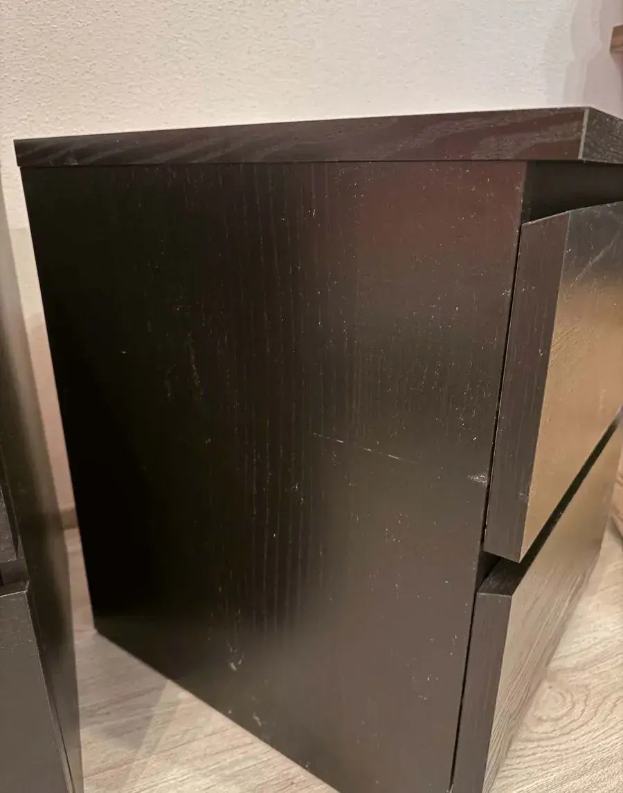 2× noční stolek / komoda IKEA MALM – černohnědá