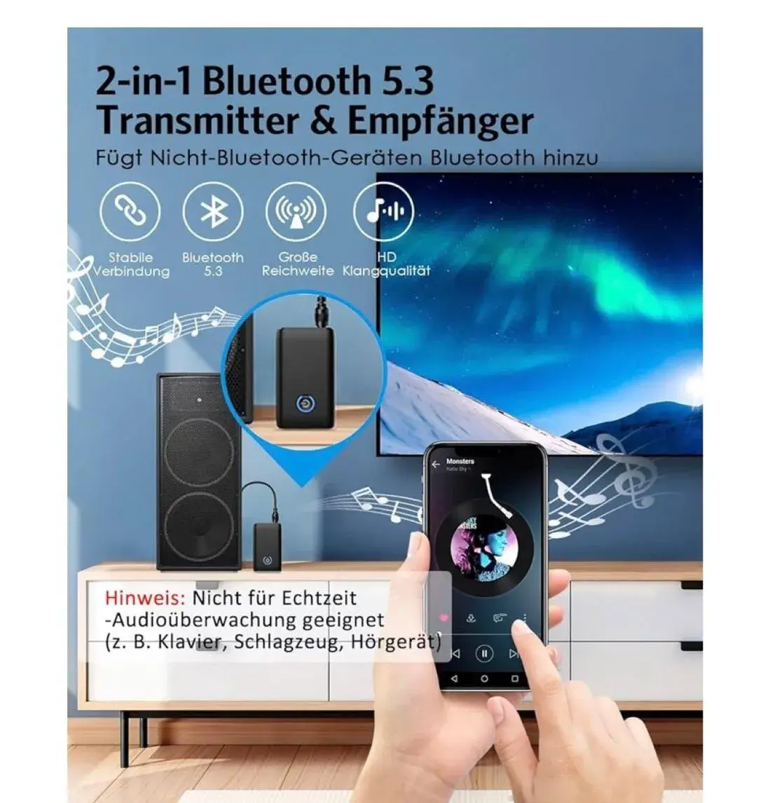 Bluetooth 5.0 Vysílač Přijímač - Audio