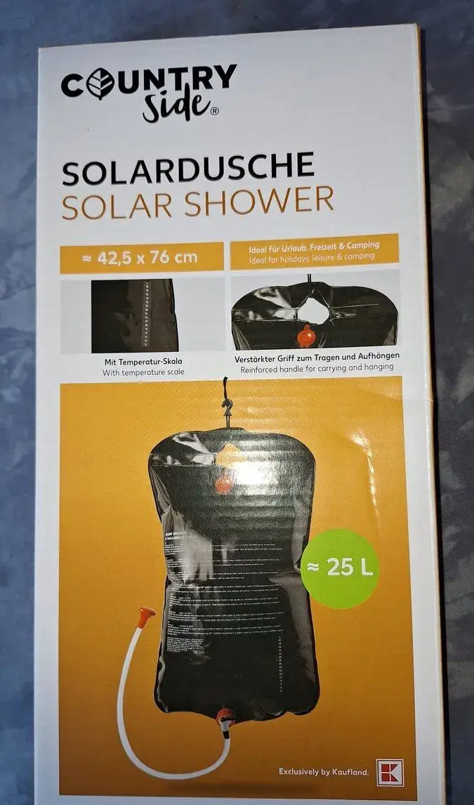Solární sprchovací vak, sprcha pro cestovatele za hubičku