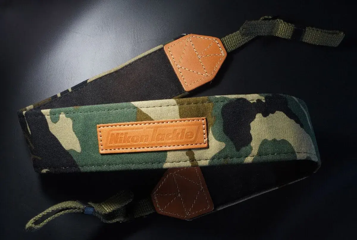 Vintage popruh k fotoaparátu Nikon Tackle, nový