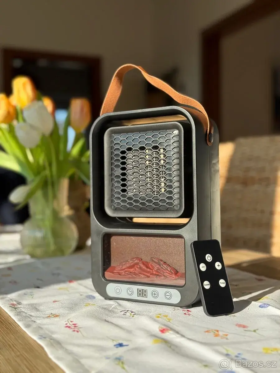 Přímotop s krbem a dálkovým ovládáním 500W