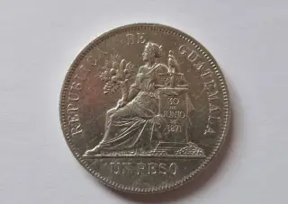 Stříbro 1 Peso 1894 Guatemala stříbrná mince Střední Amerika