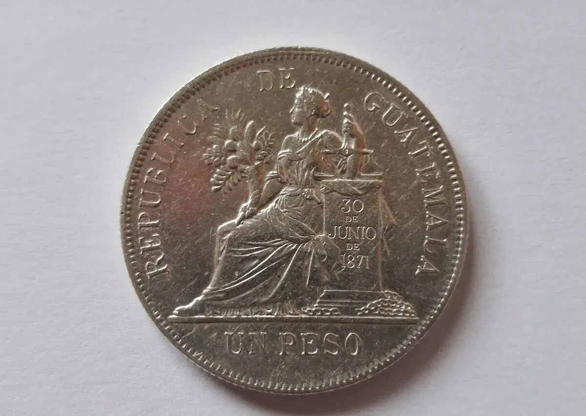 Stříbro 1 Peso 1894 Guatemala stříbrná mince Střední Amerika