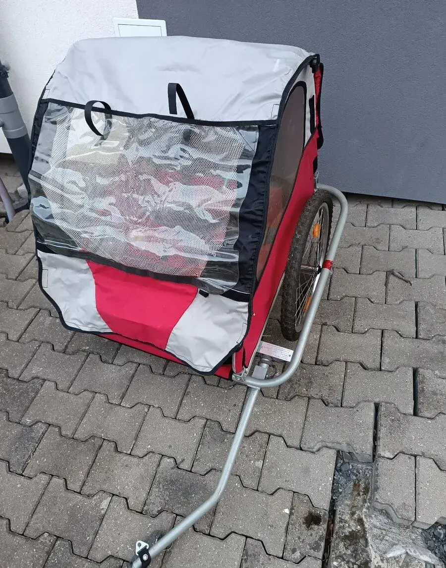 Vozík za kolo pro 2 děti