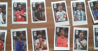 Kompletní sada coca-cola nálepek fotbalistů