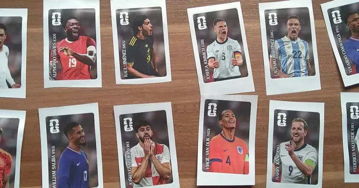 Kompletní sada coca-cola nálepek fotbalistů