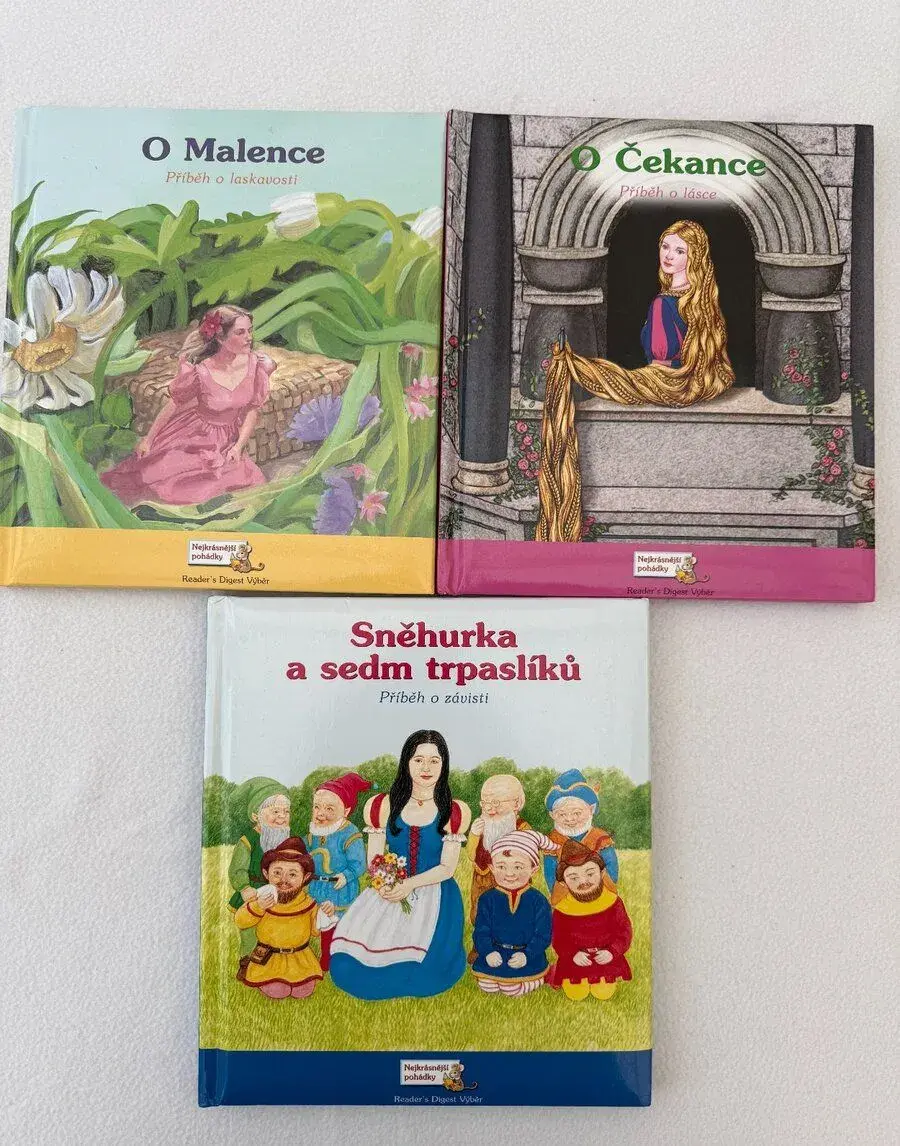 3 knížky - O Malence, O Čekance, Sněhurka