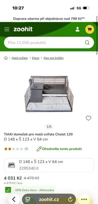 Klec s výběhem pro králíka