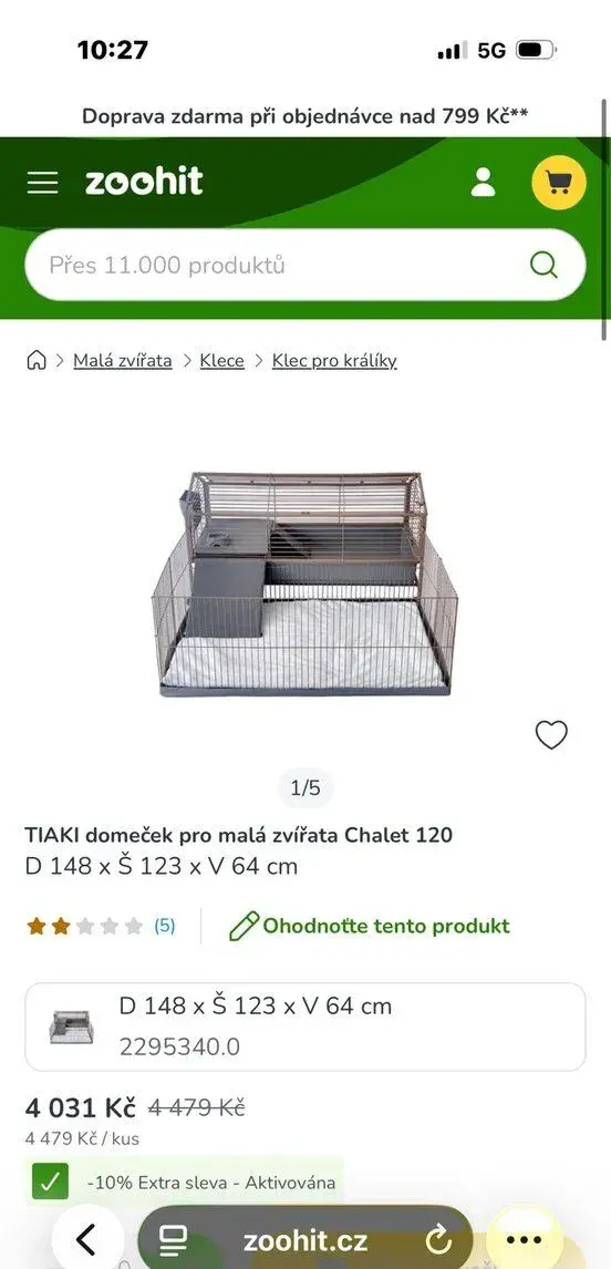 Klec s výběhem pro králíka