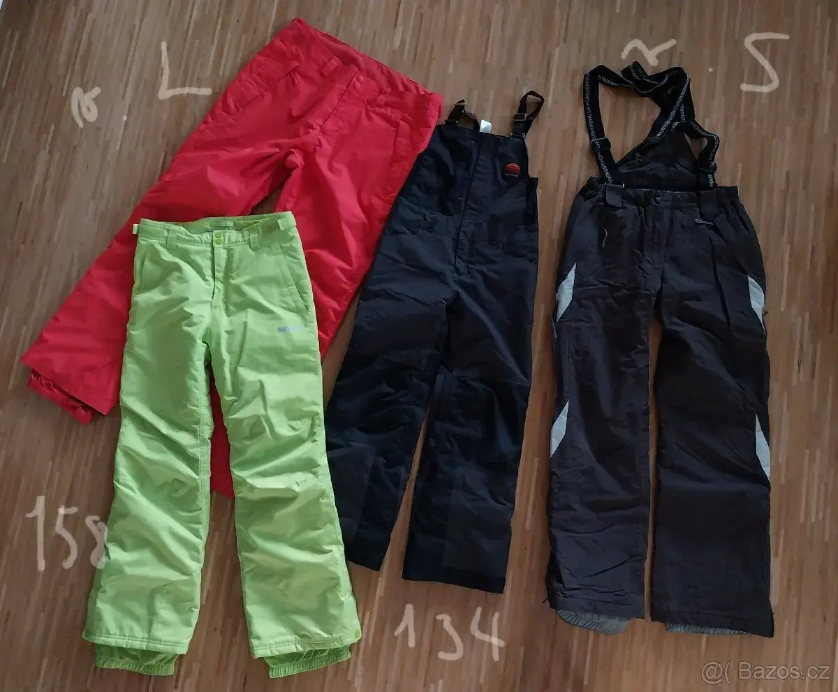 Lyžařské a snowboardové kalhoty vel. 134, S, L