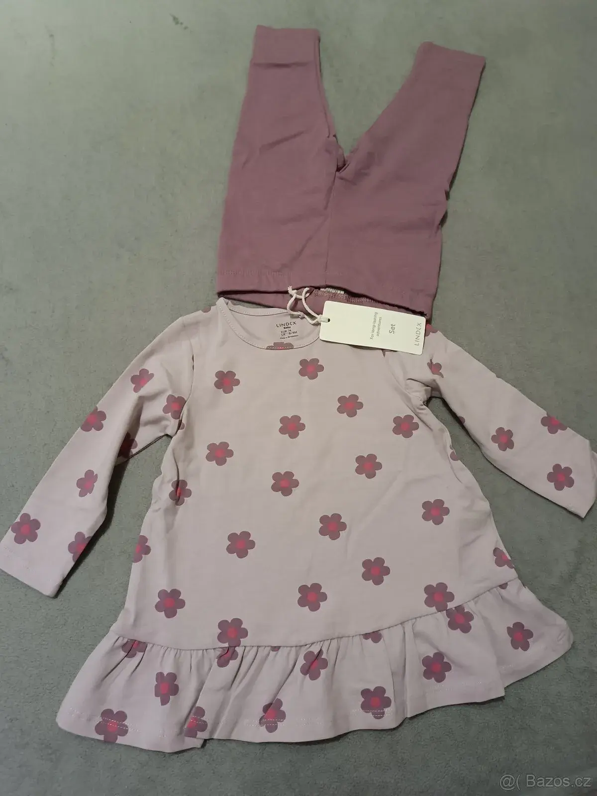 Set Lindex tunika a legíny kytičky vel.74