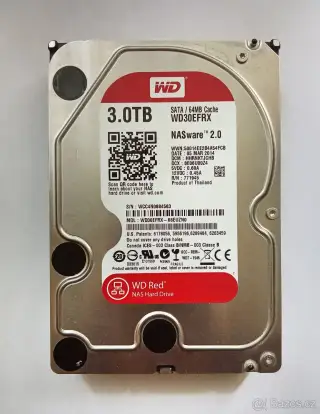 WD 3TB RED WD30EFRX, NASWARE, VÝBORNÝ STAV,