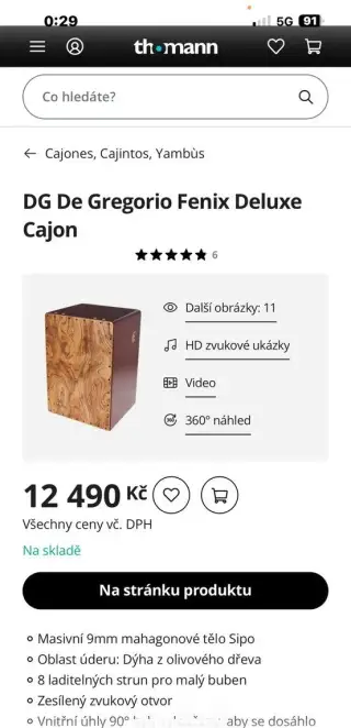 Cajon + profi stojan + profi obal