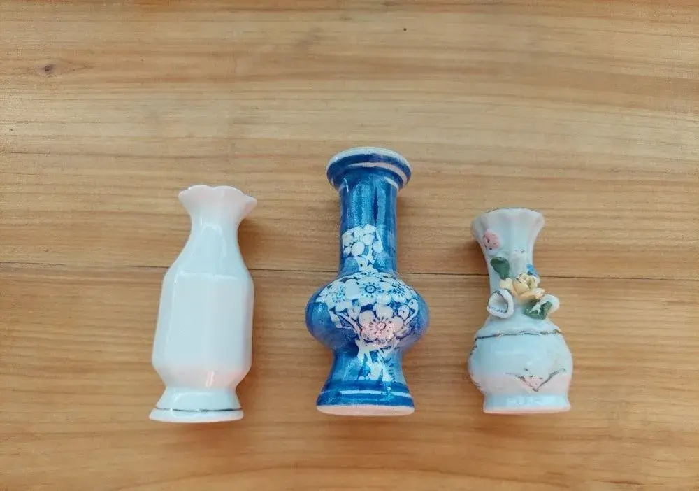 3x retro staré vintage vázičky, 3x váza vázička -
