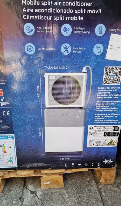 Midea PortaSplit 3,5 kW, mobilní klimatizace, 12 000 BTU, Wi