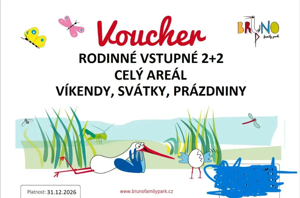 Rodinný vstup (2 dospělí + 2 děti) do Bruno Family Parku