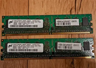 Operační paměť RAM DDR2 512MB, 400MHz, 2x256MB