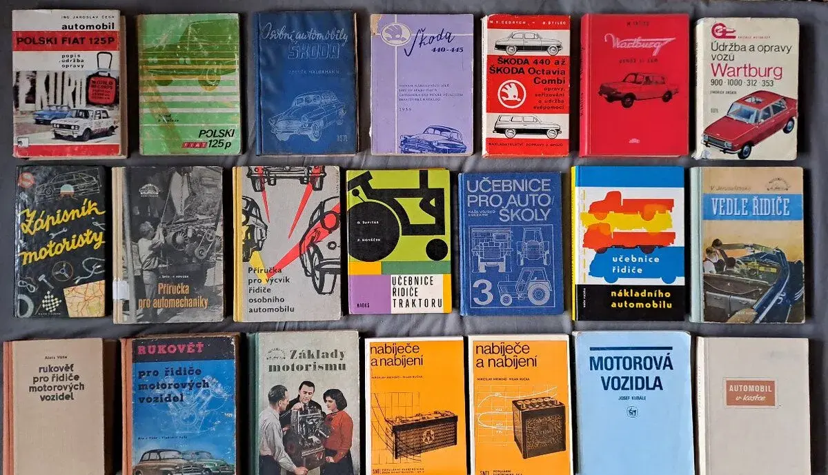 motoristická literatura Škoda, Wartburg, Fiat, Zetor