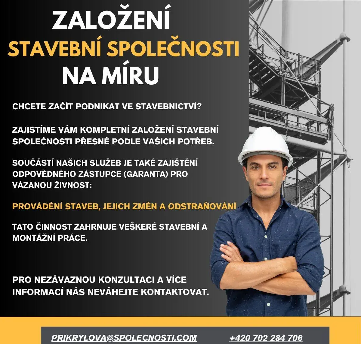 Založení stavební společnosti na míru