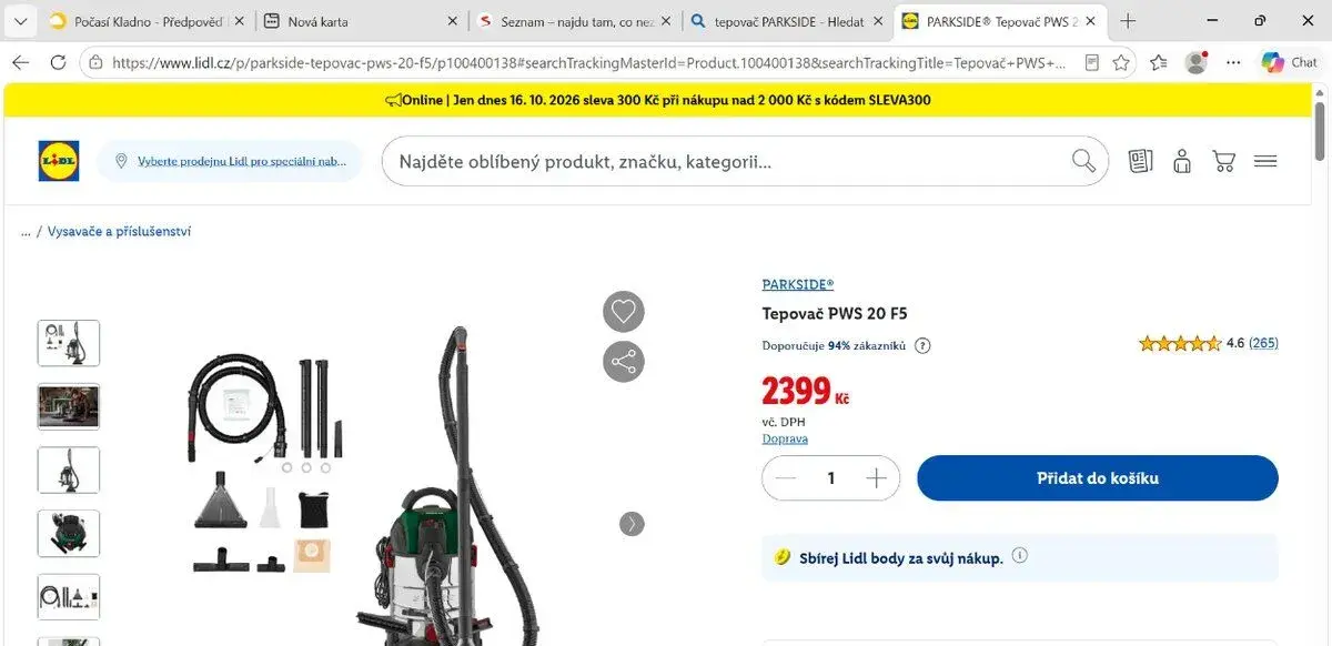 Tepovač PARKSIDE 1600 W 2 v 1 nový nepoužitý