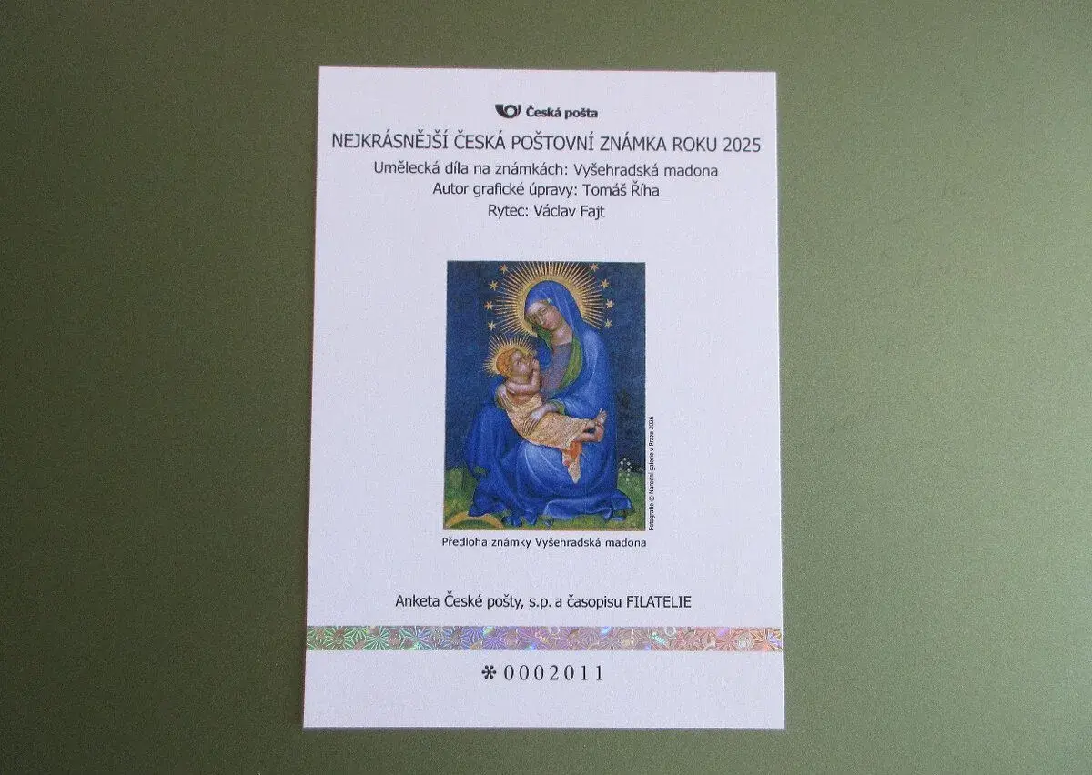 Vyšehradská madona-Nejkrásnějš známka roku 2025-NOVINKA