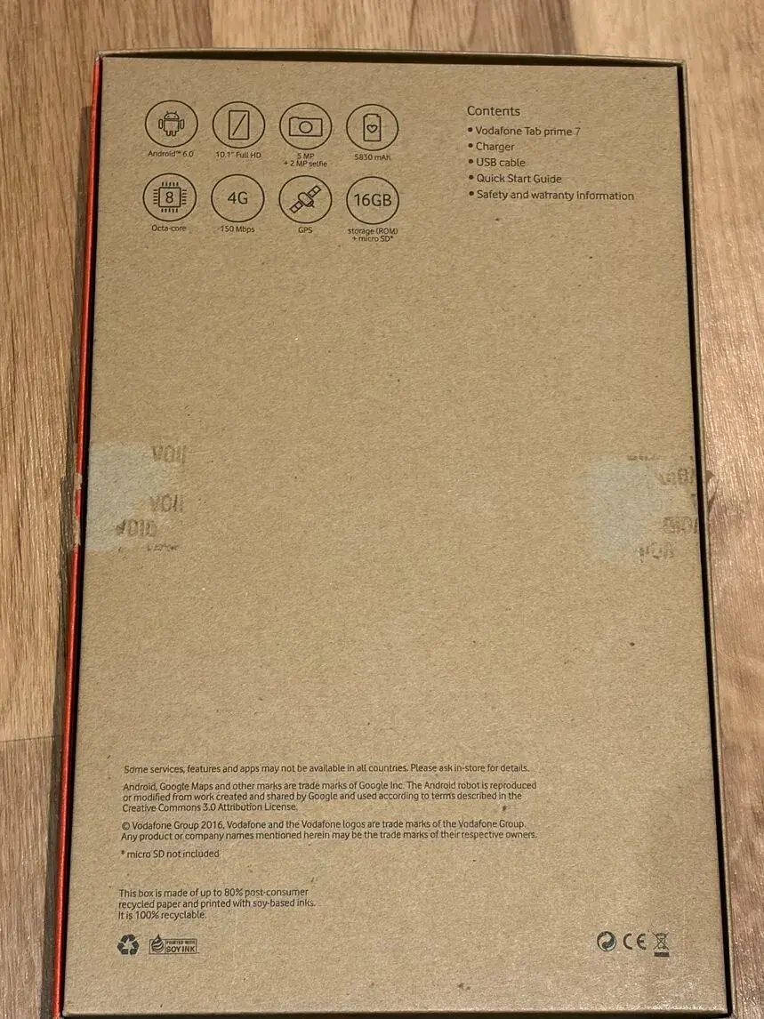 Tablet Vodafone Tab prime 7 Silver + originální Flip Cover
