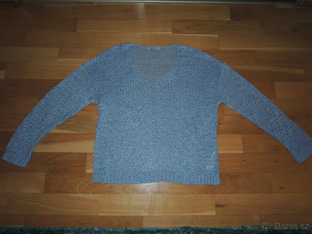 Nebesky modrý přízový svetr Marks & Spencer