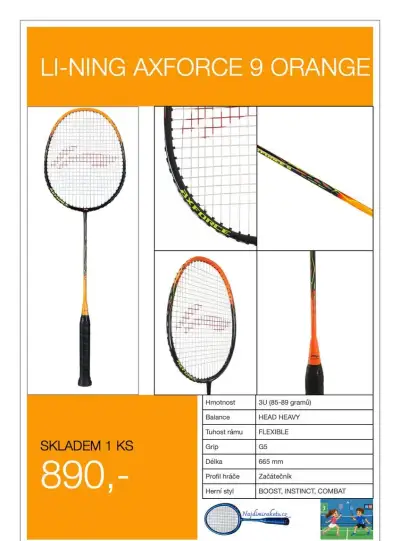 Badmintonová raketa Li-ning AXFORCE 9