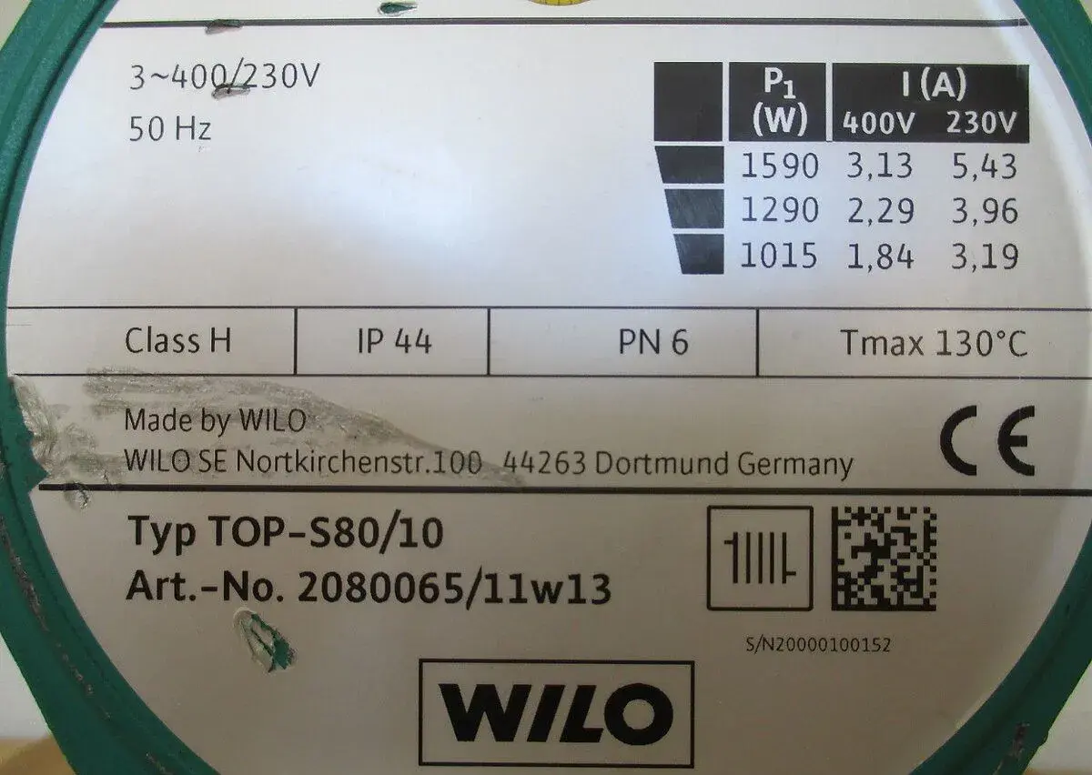 Hlava Motoru WILO DN80/1-10