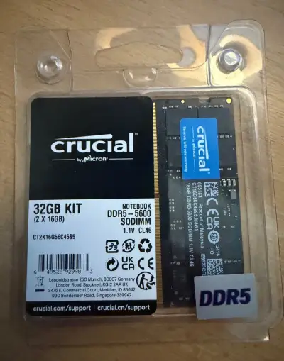 Crucial - DDR5 - sada - 32 GB: 2 x 16 GB - SO-DIMM