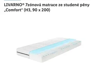 Nové matrace 90 X 200 , tvrdost H3, 2 kusy