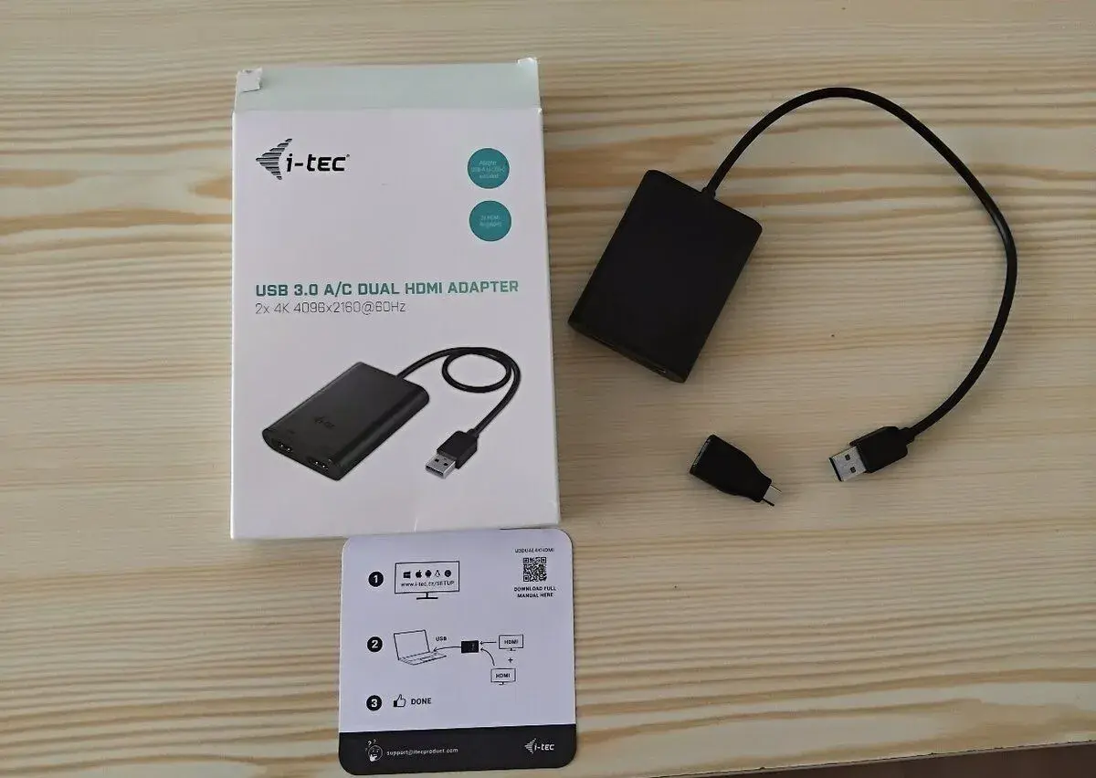 i-tec USB 3.0 / USB-C Dual 4K HDMI Video Adapter