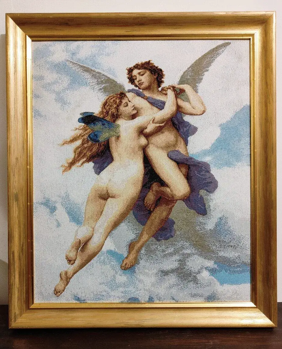 Obraz / Gobelín ( Amour a Psýché ), 6 9 × 59 cm.