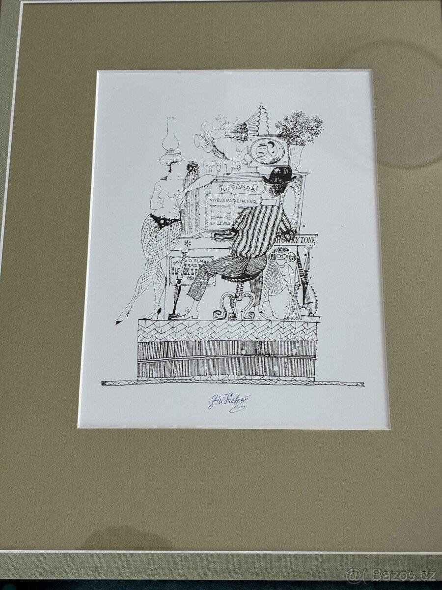 Jiří Suchý.Originální obrázky od pana Suchého.