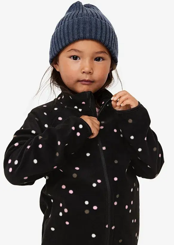 ☘️ Puntíkovaná MIKINA H&M fleecová černá vel. 122/128 ☘️